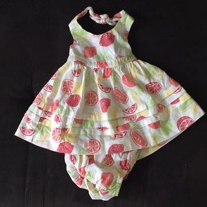 Janie and Jack citrus halter 2-piece dress  0-3 m